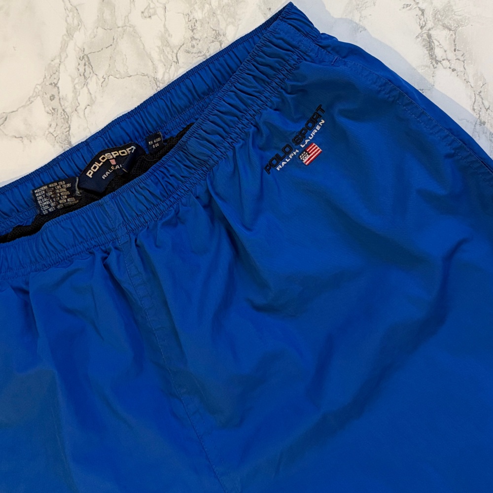 Polo Sport Polo Ralph Lauren Blue Nylon Track Pants Vintage Y2K Streetwear L